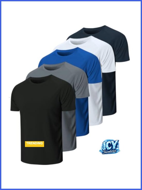 Other - 5 Pack Mesh Fast Dry Gym T-Shirts Moisture Wicking Workout Tees